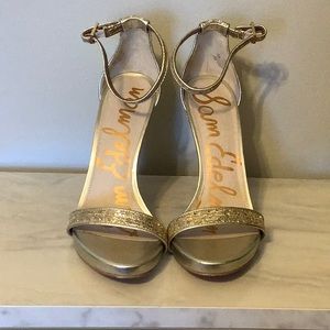 Sam Edelman Eleanor gold sequin heels